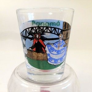 Vintage Souvenir PANAMA Shot Glass Whiskey